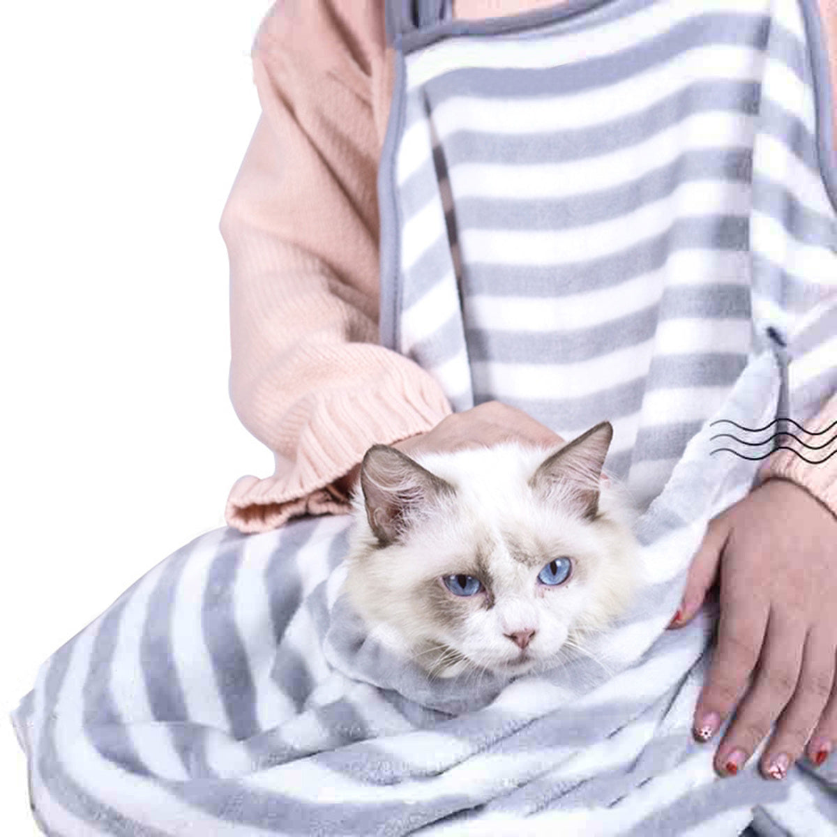 Washable Fleece Cat Apron With Pouch