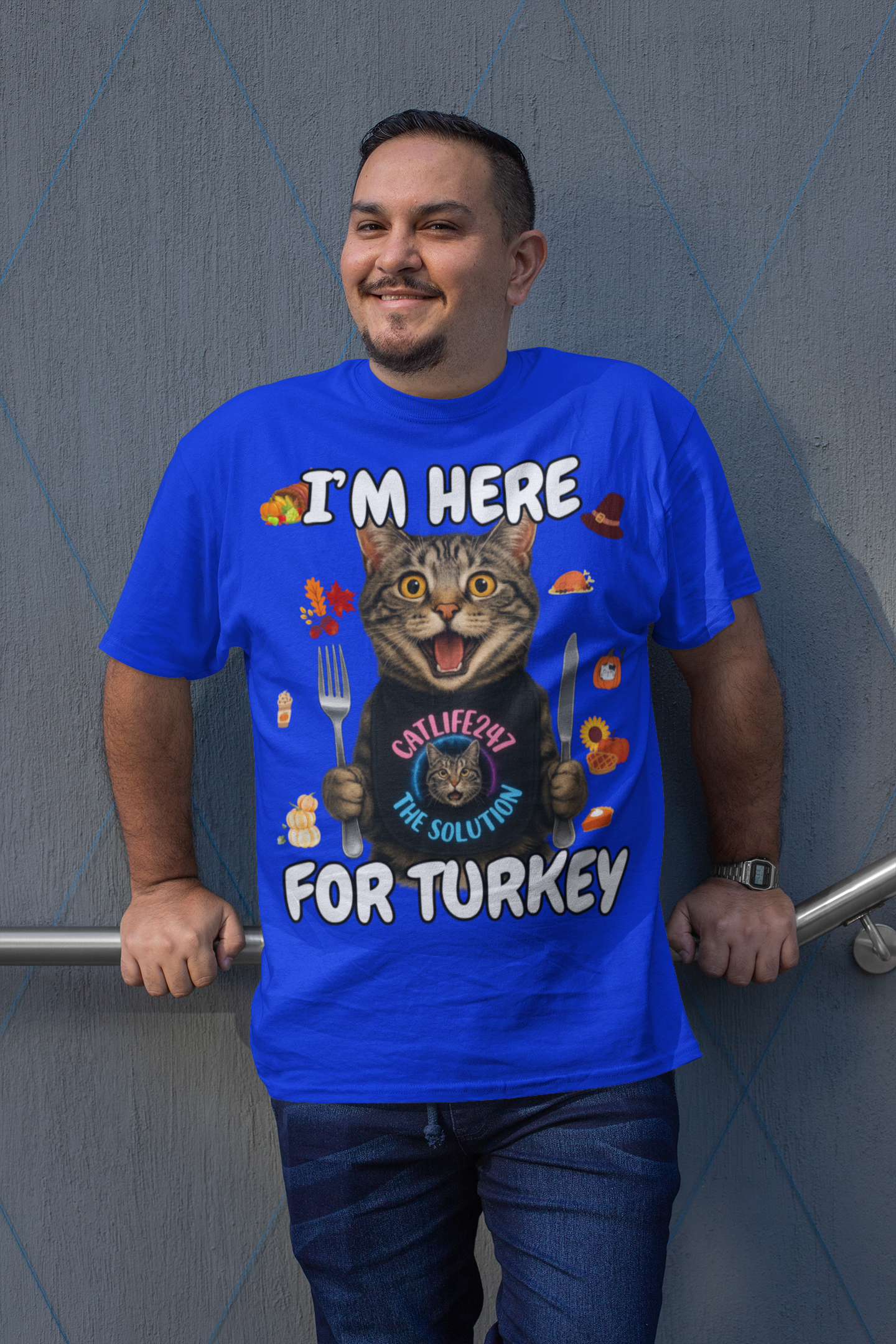 I'm Here for Turkey, Thanksgiving Cat