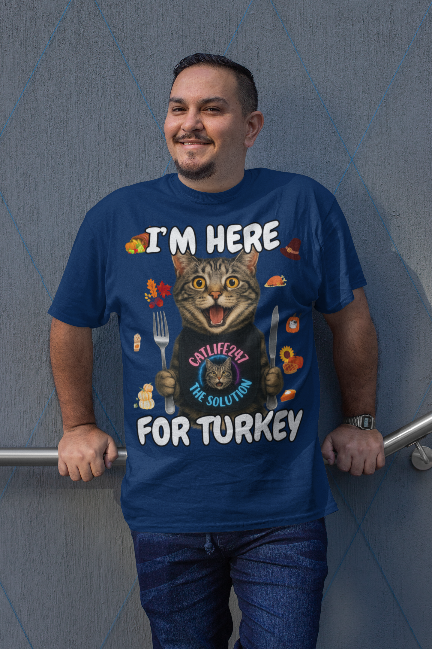 I'm Here for Turkey, Thanksgiving Cat