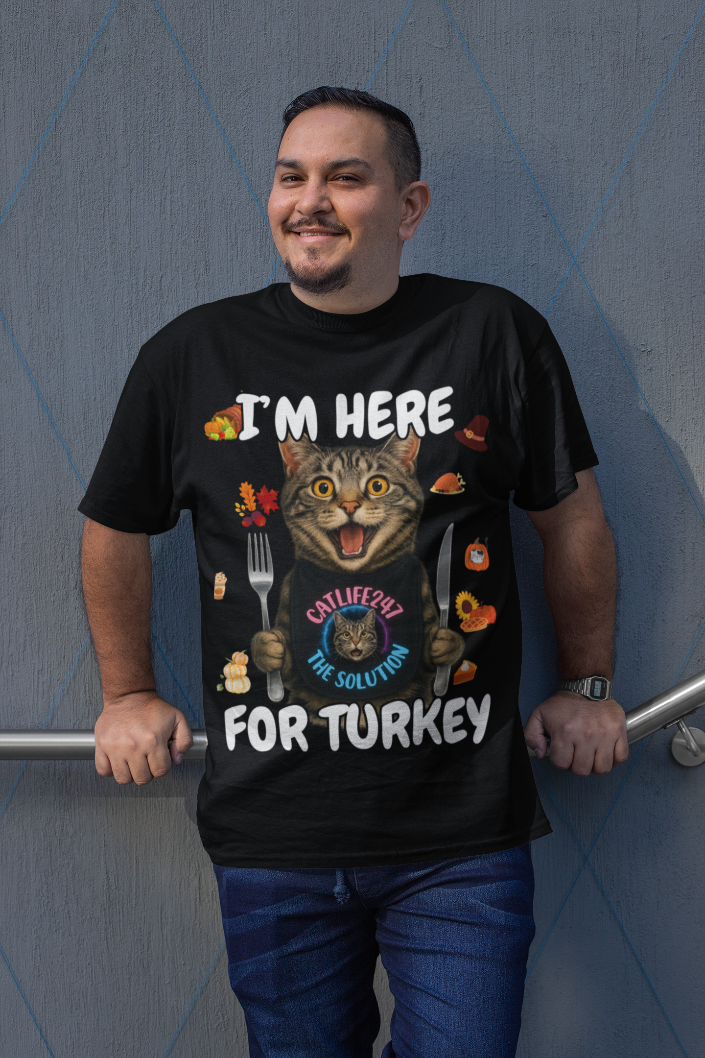 I'm Here for Turkey, Thanksgiving Cat