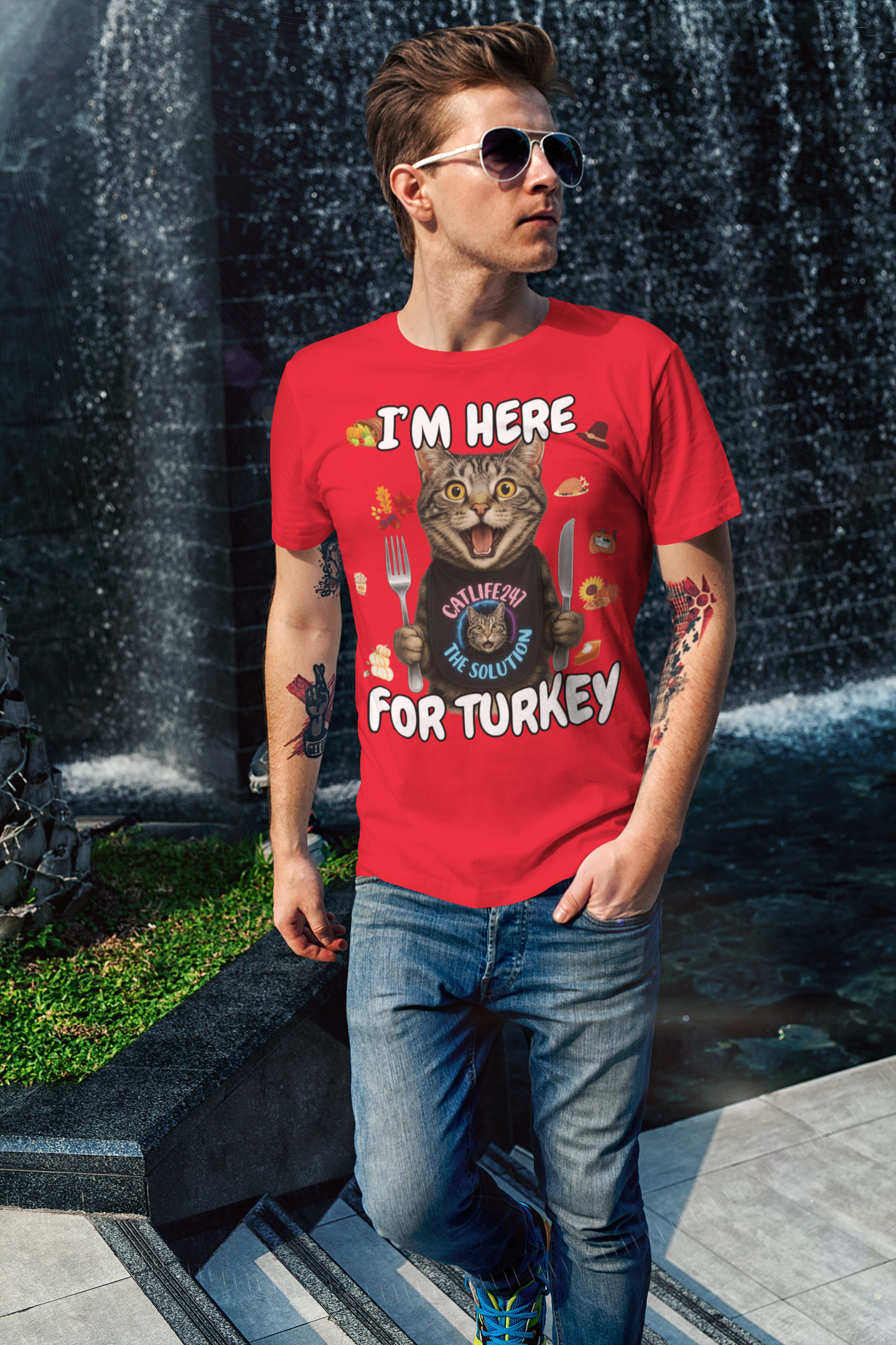 I'm Here for Turkey, Thanksgiving Cat